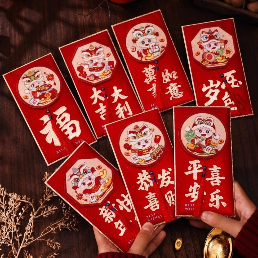 2 pcs 3D 2025 New Year Red Envelope Blessing the Chinese Zodiac Snake Year Money Envelope HongBao Spring Festival