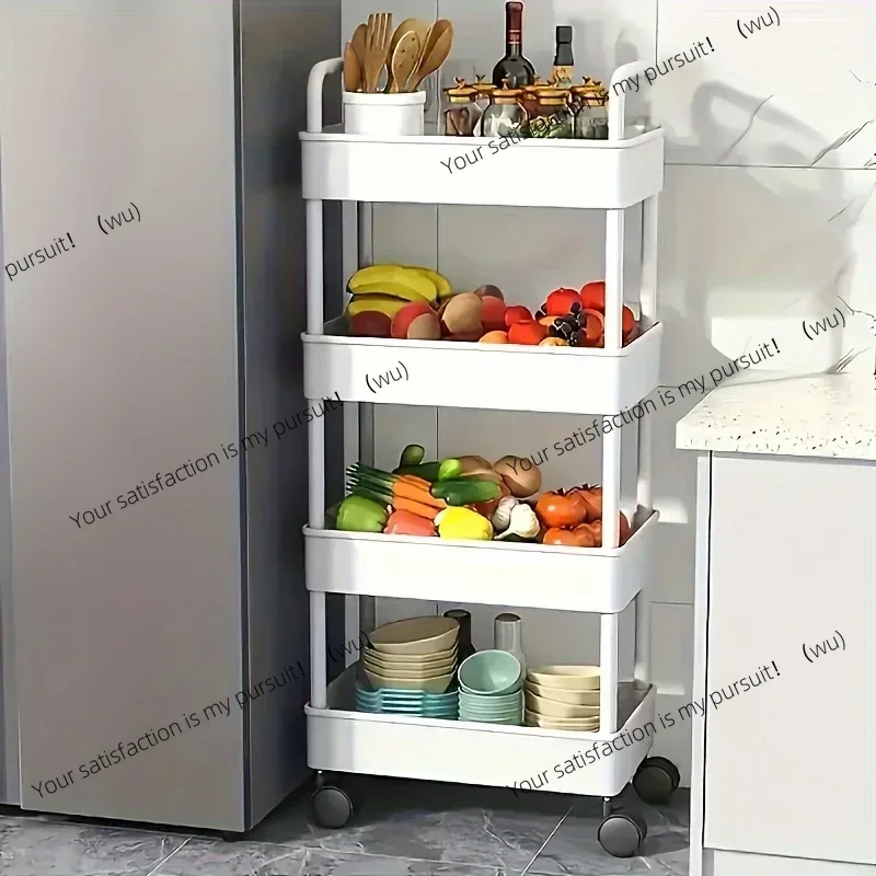 

ZOCI Wheeled multifunctional white storage vehicle, open shelves for book display in living spaces, kitchen, bedroom storage