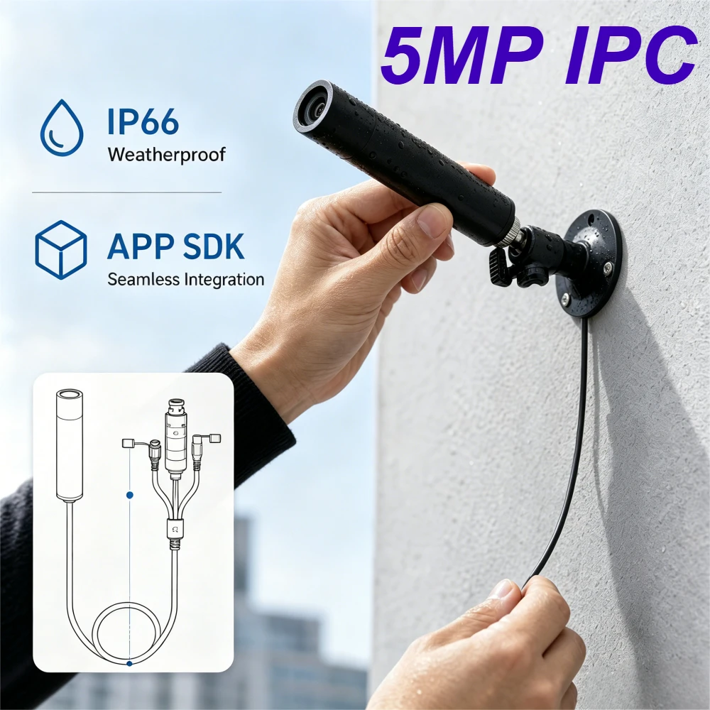 Waterproof IP66 Metal Bullet CCTV CAMERA IPC with Bracket 2.8mm 8mm 16mm Mini 5MP 2K Micro Small RTSP Security People Counting
