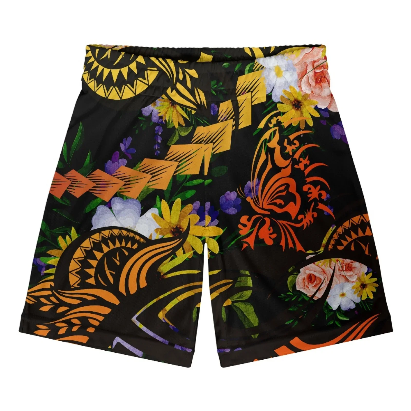 Polynesian Tribal Fijian Totem Tattoo Fiji Prints Summer Casual Shorts Men Boardshorts Breathable Bermudas Beach Shorts Fitness