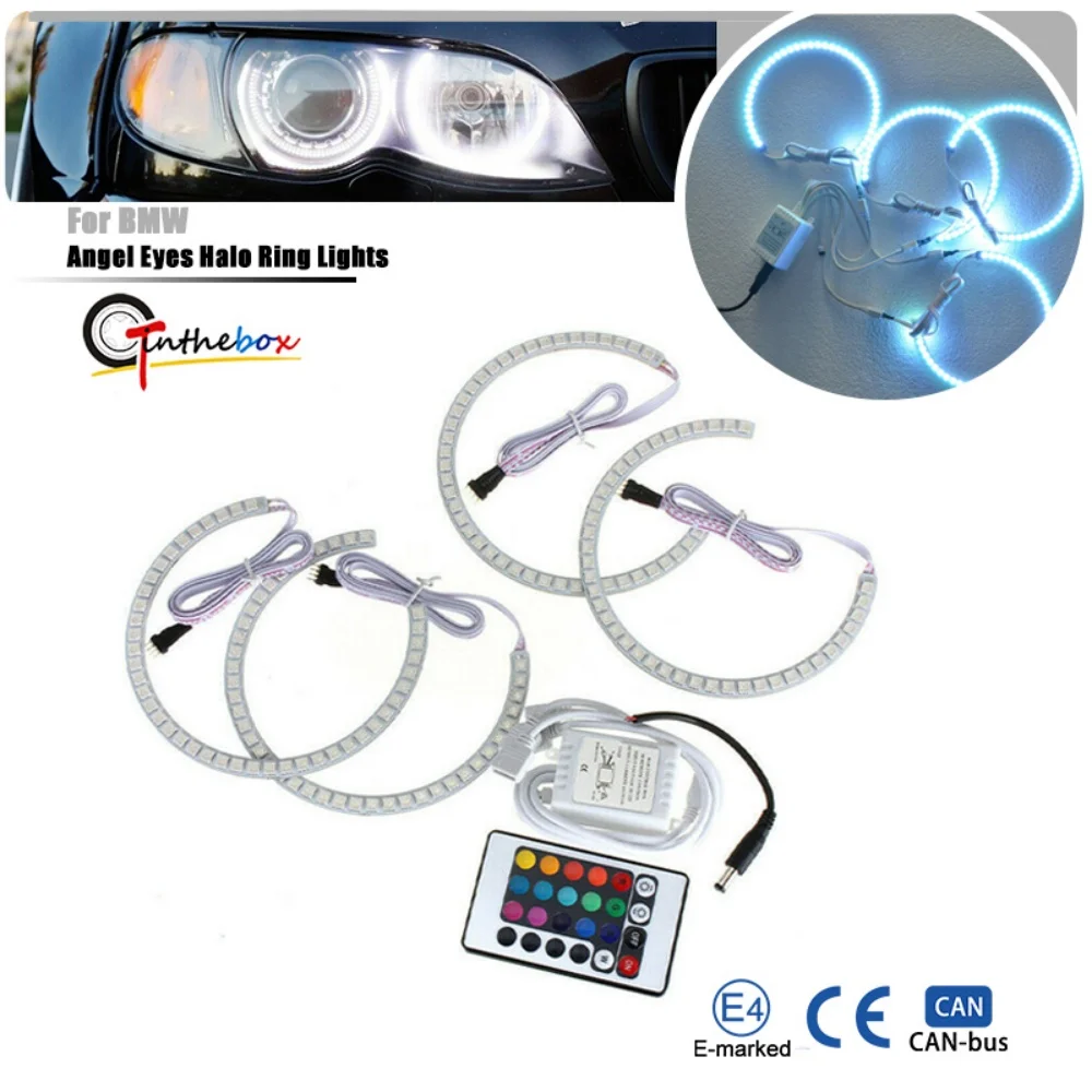 

Автомобильный многоцветный RGB светодиодный комплект кольцевых фонарей Angel Eyes Halo с беспроводным пультом дистанционного управления для BMW E36 E38 E39 E46 M3 3 5 7 серии 12 В