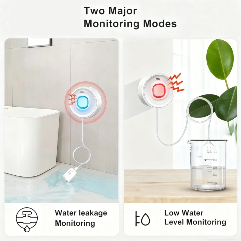 

Wireless Water Sensors Alarm High Sensitivity Leak Detection Immediate Notification Small Designs for Home Defense 896C