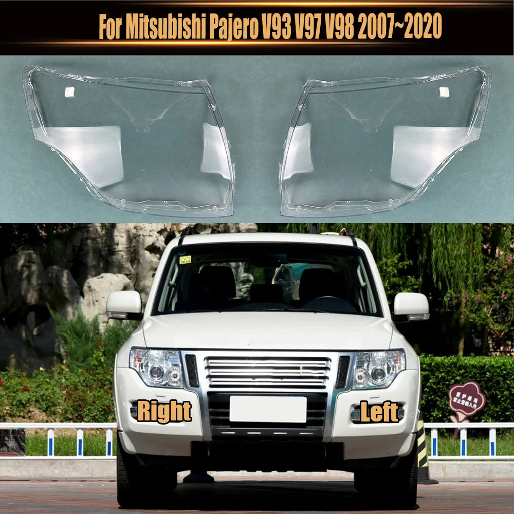 For Mitsubishi Pajero V93 V97 V98 2007~2020 Headlight Shell Transparent Lampshade Headlamp Lamp Cover Auto Replacement Parts