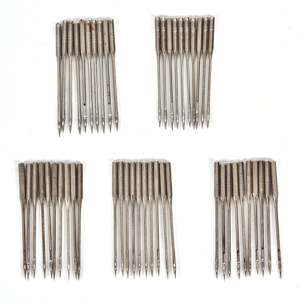 50Pcs Household Sewing Machine Needles 11/75,12/80,14/90,16/100,18/110 Home Sewing Needle DIY Sewing Accessories