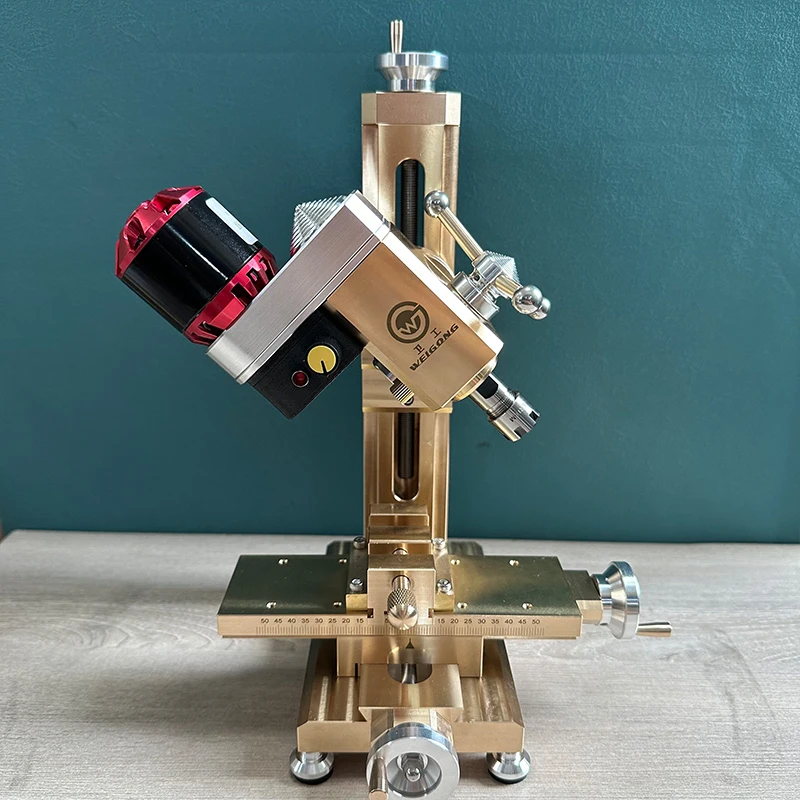 Desktop Micro Drill Press Milling Machine ER11 Chuck for Horology Watch Repair with Drill Bit Set and Brass Holding Vise