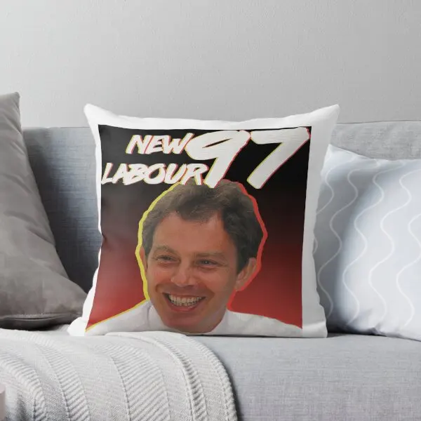 Juste de coussin carrée Tony Blair, style vintage, impression, mode, bureau, anime, non inclus d'un côté, 1997