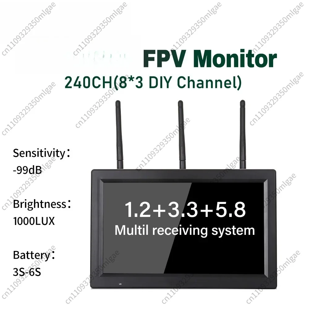 For 10.2 Inch FPV Monitor With HDMI DVR Function 1.2G 3.3G 5.8G All In One Drone Video Receiver Display