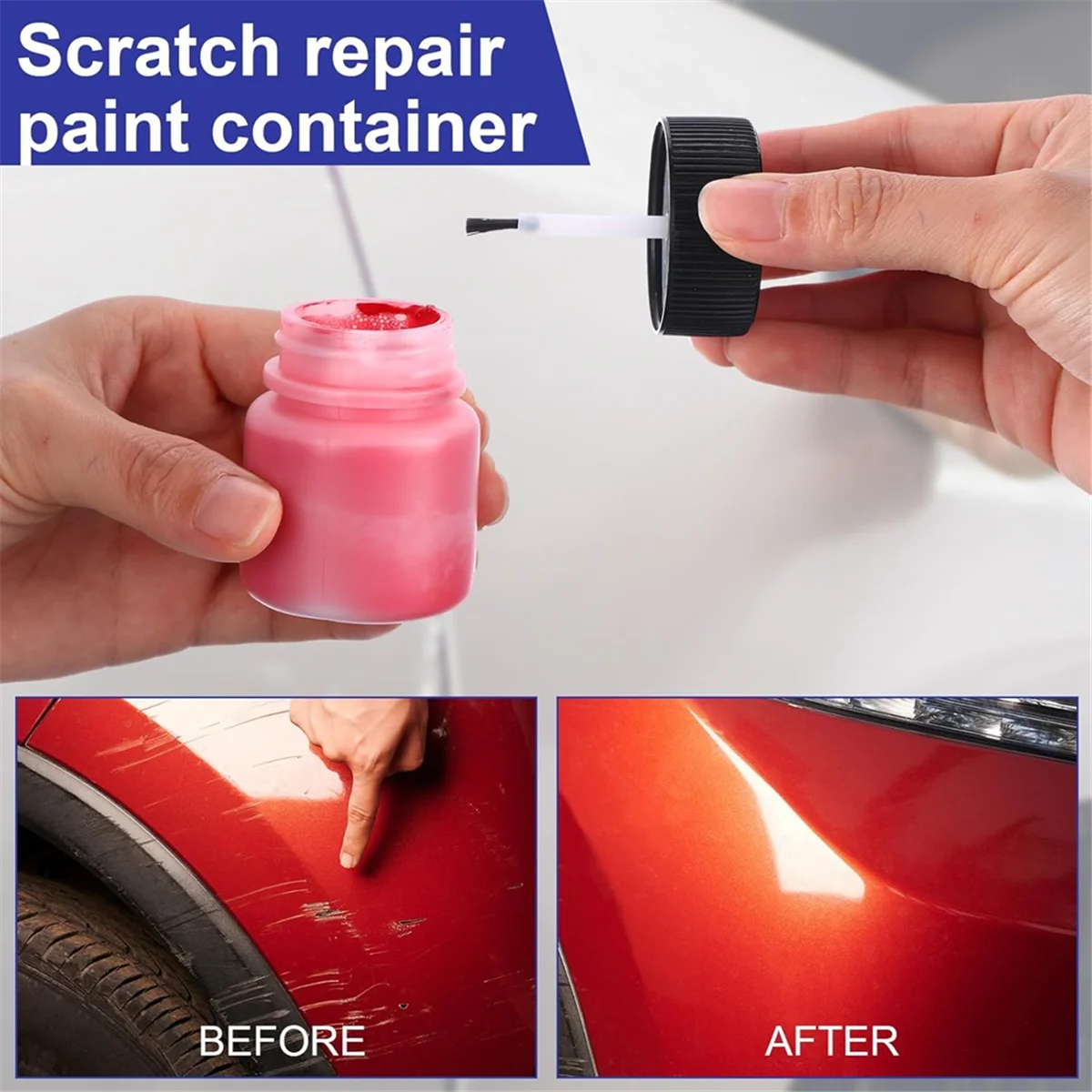 60 Pezzi Bottiglie di Vernice per Ritocco Contenitore di Vernice per Ritocco Vuoto da 30 Ml con Pennello e Sfera di Miscelazione per Riparazione di Chip Auto XY