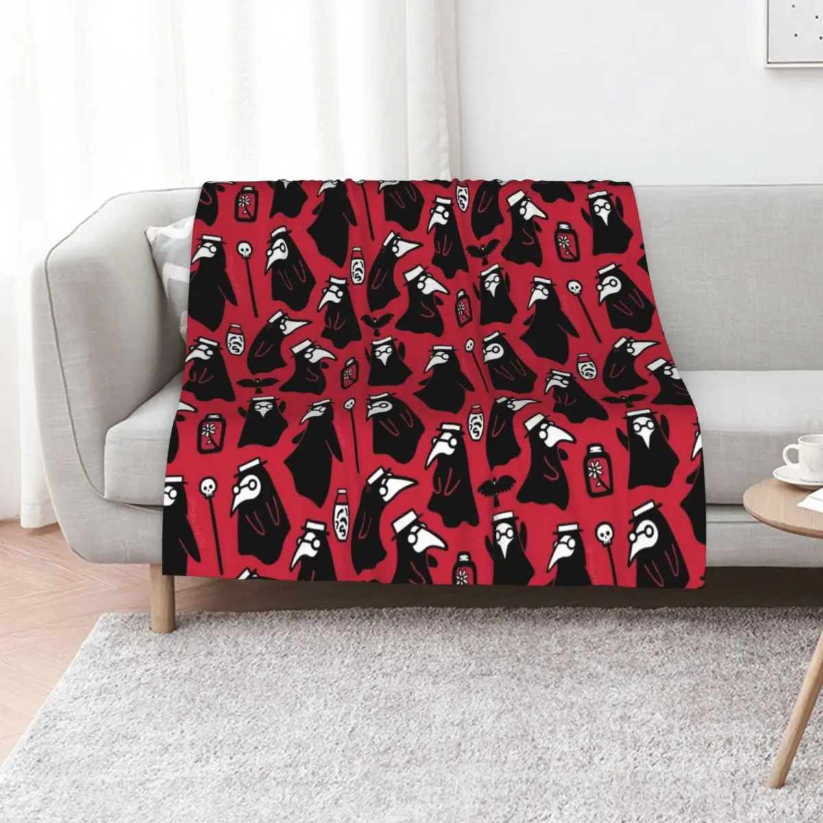 Plague Doctors Throw Blanket Sofas funny gift Thin Personalized Gift Warm Bed Blankets