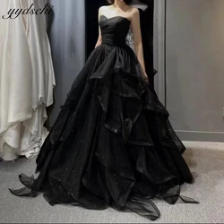 Customized Strapless Black Sleeveless Ball Gown 2024 Cocktail&Homecoming Dresses for woman formal occasion dresses Sweep Train