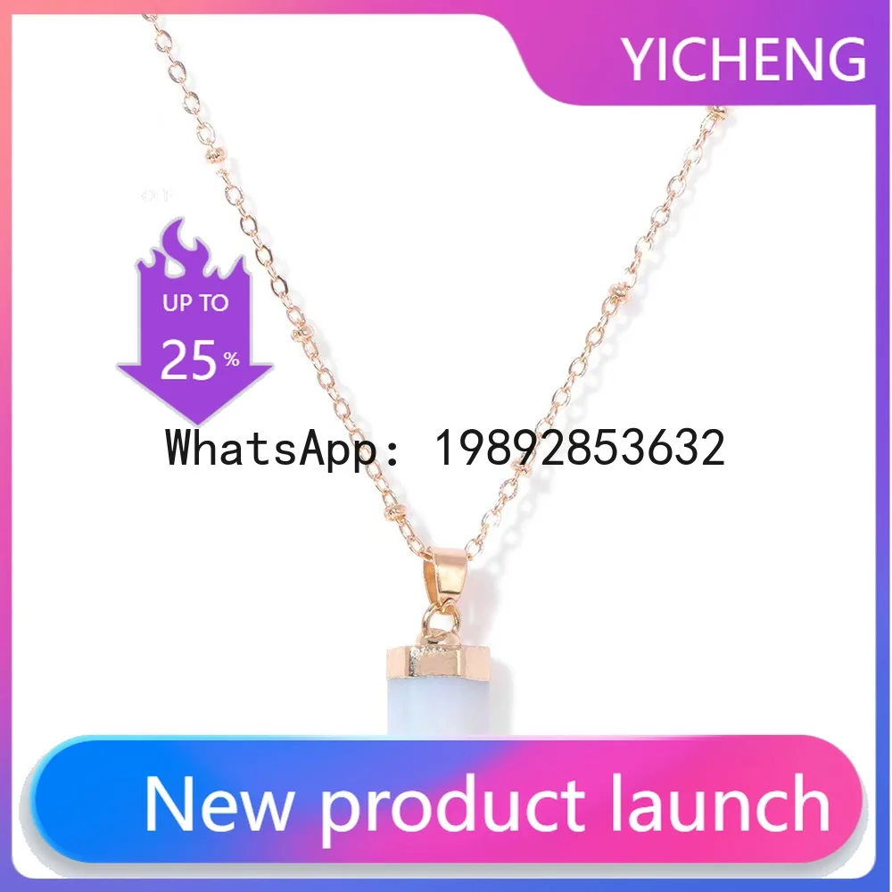 

Vintage chain necklace - minimalist, versatile lapis lazuli pendant necklace - elegant jewelry