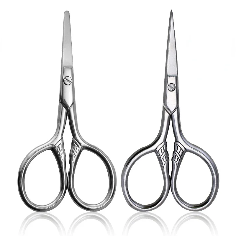 กรรไกรตัดเล็บ ตกแต่งขนคิ้ว สำหรับทำเล็บ 1 ชิ้น สแตนเลส ขนาดเล็ก ใช้แต่งหน้า ตัดหนังกำพร้า หนวดเครา และเครื่องมือตัดขนจมูก