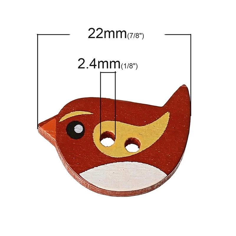 22mm Wooden Buttons Scrapbook Bird 2-Holes  sewing accessories  craft supplies  accesorios de costura  sewing supplies diy