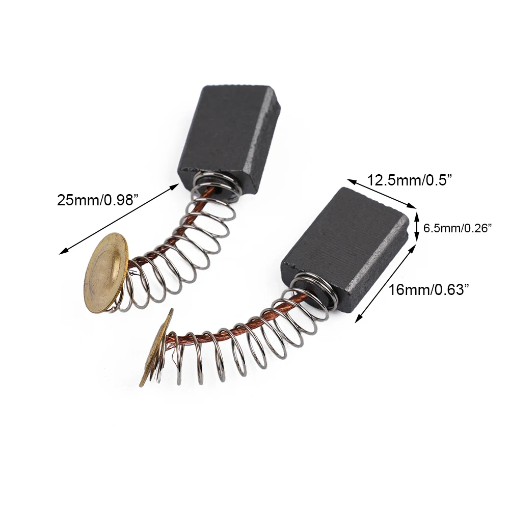 Motor Brushes Carbon Brushes 16 X 12.5 X 6.5mm Carbon + Metal For Electric Motors Replacement Part High Qulity