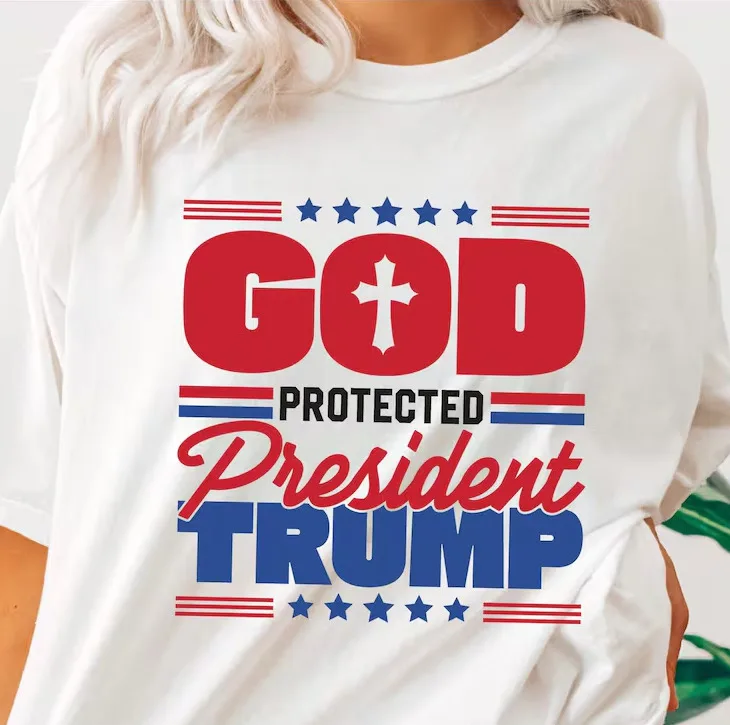 God Protected President Trump Shirt, President Trump Shooting Shirt S-5Xl