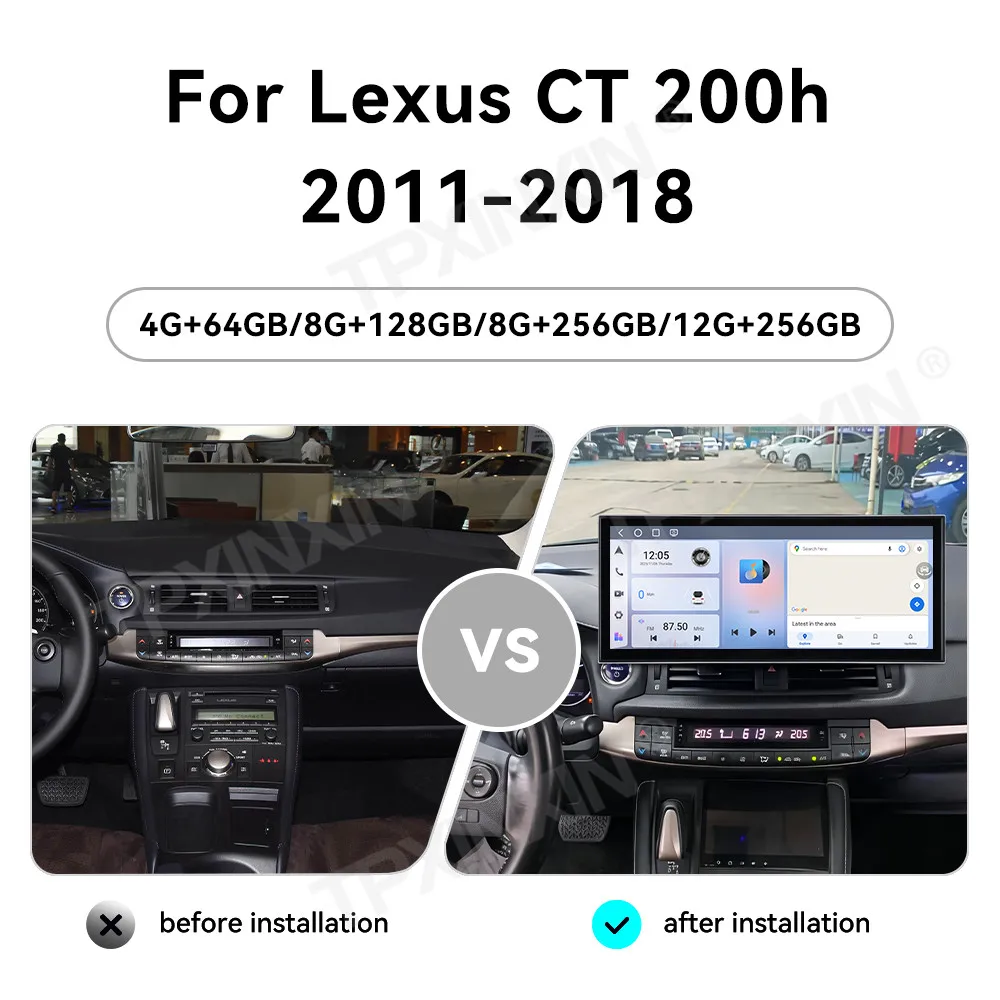 15.8 Inch Screen Car Radio For Lexus CT 200h 2011-2018 Android Auto GPS Navigation Multimedia Video Stereo Receiver Head Unit