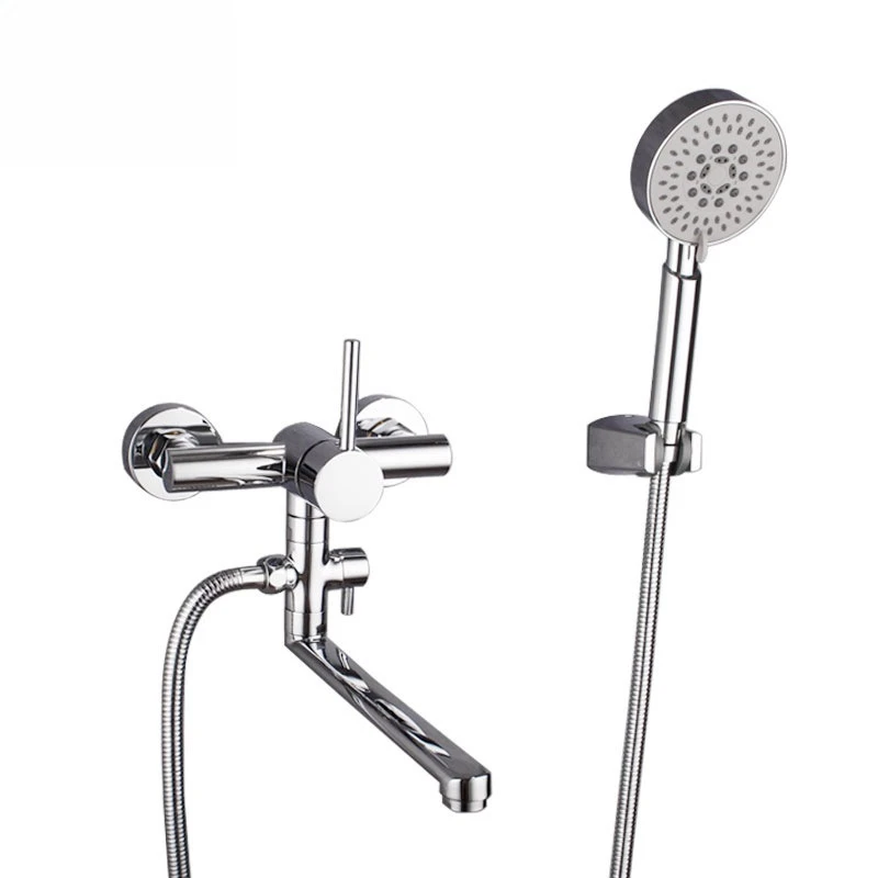 

Bathtub faucet, extended, full copper, hot and cold, rain, mixing valve, shower, shower