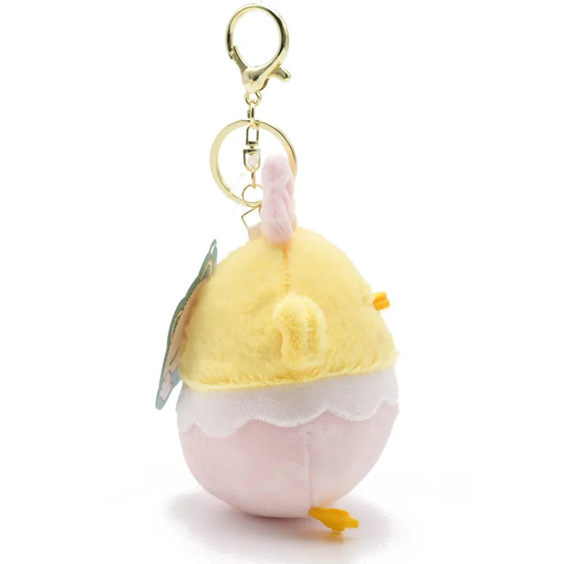 Cartoon Round Eggshell Chick Plush Doll Keychain Fun Lovely Easter Chick Doll Pendant Children Backpack Decoration Charm Gift