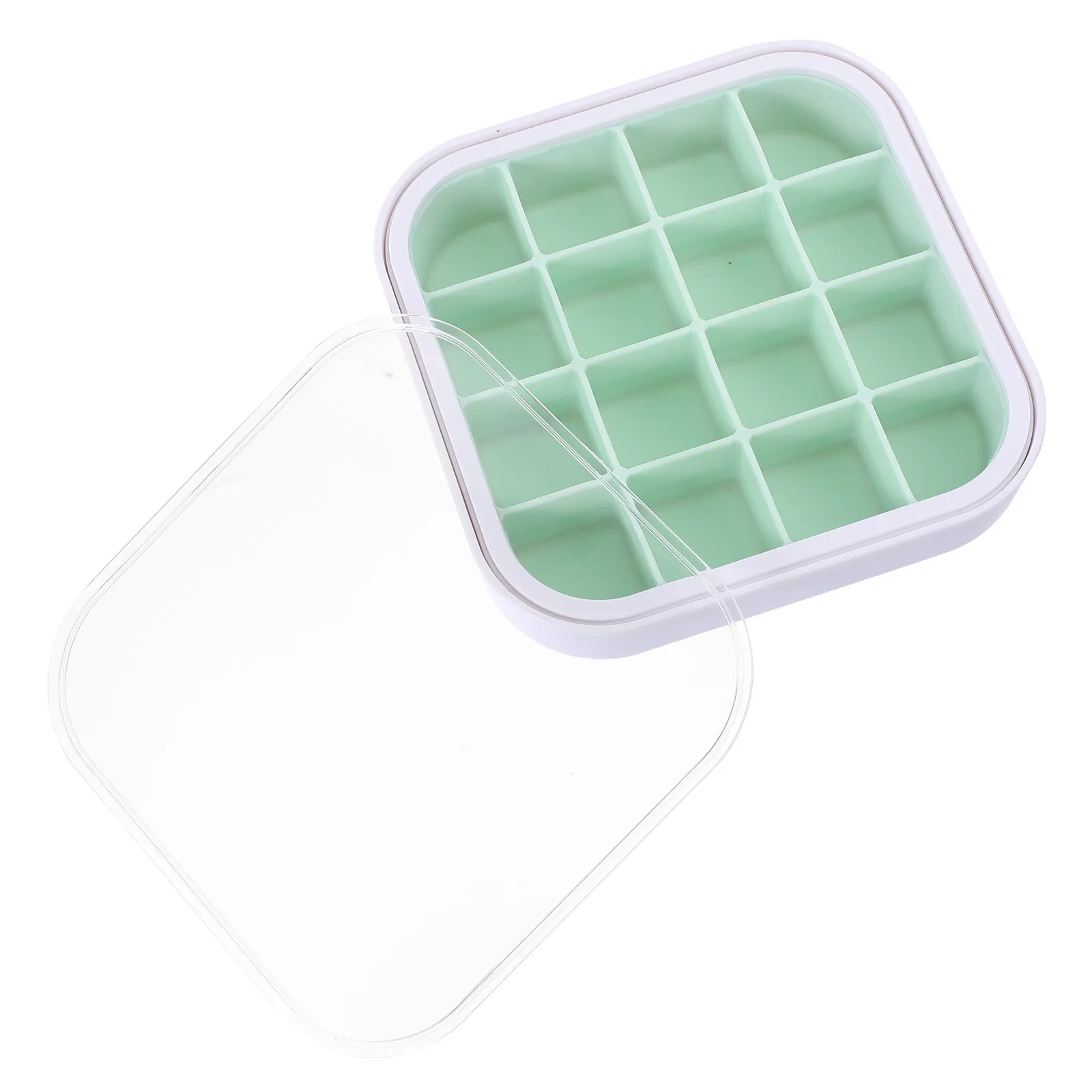 16-Cavity Food-Grade Silicone Ice Cube Mold with Removable Lid Odor-Proof Leak-Resistant for Drinks Juices Cocktails DIY Ice