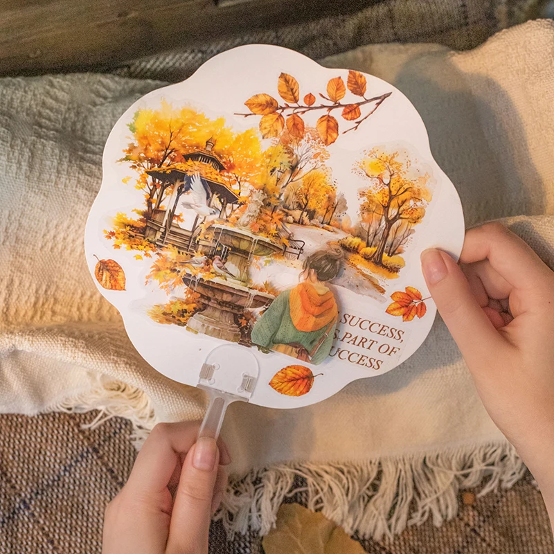 10 Sheets PET Autumn scenery Stickers Landscape Decorative handmade Scrapbooking Material Diary Album Craft Supplies