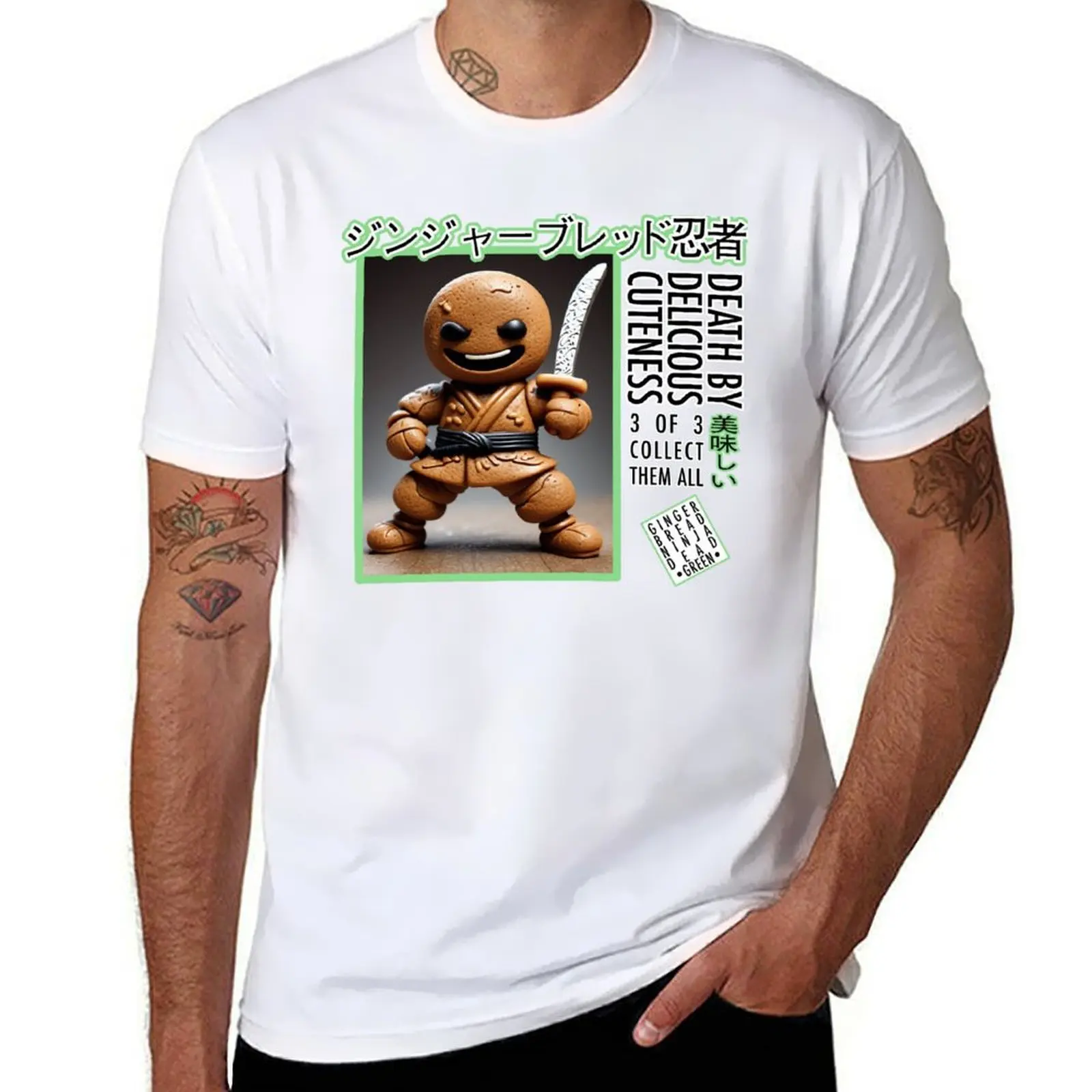 

Gingerbread Ninja 3 of 3: Death by Delicious Cuteness T-Shirt anime t shirts for man T-Shirt