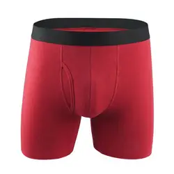 Plus Size Men Boxers Solid Color Front Opening High Elasticity Leisure Sport Seamless Daily Wear Breathable Swimming Bathing Tru