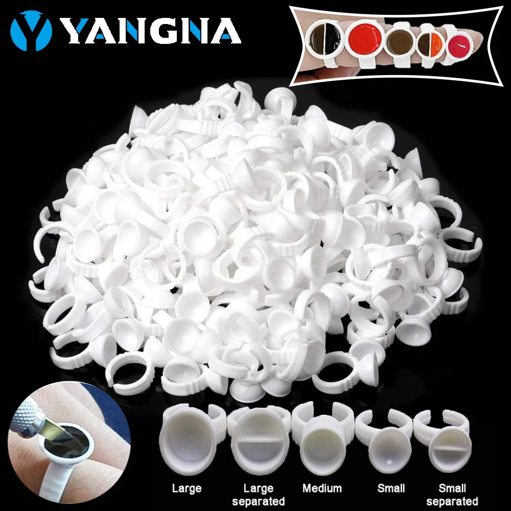 

100/500/1000PCS Disposable Tattoo Ink Ring Cups Eyebrow Lip Tattoo Ink Pigments Holder Tattoo Ring Container Tattoo Accessories