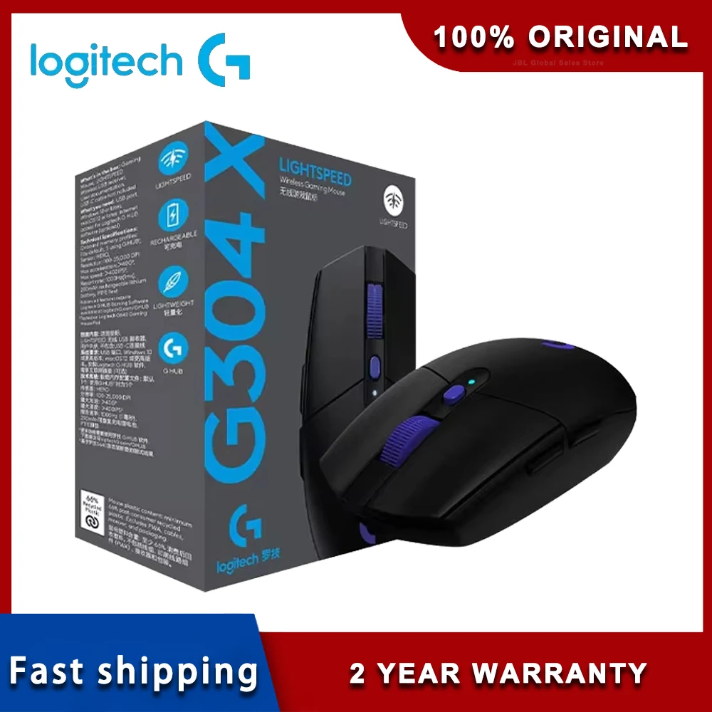 Logitech G304X Lightspeed Wireless Mouse 57g Lightweight Dual Mode Macro 6 Buttons Hero 25K Sensor 25600 DPI Optical Gamer Mouse