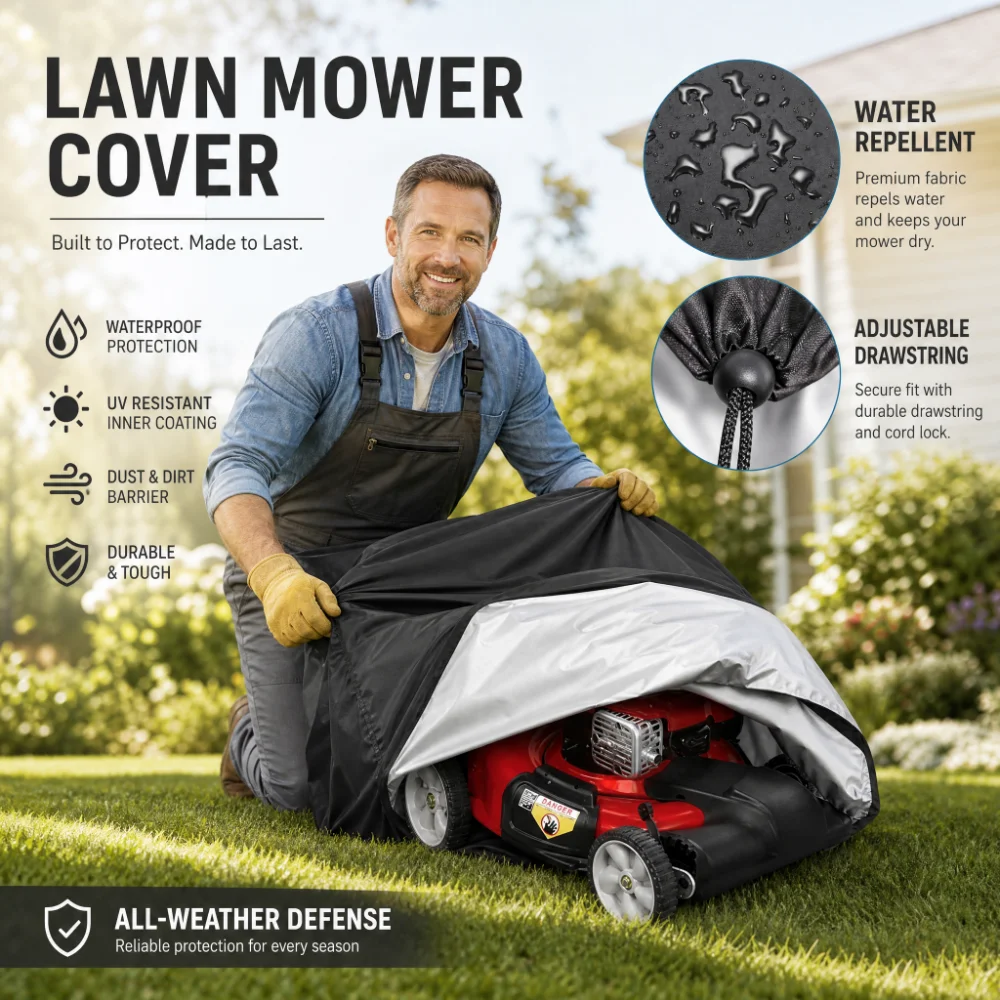 Waterproof Dust Rain Proof Outdoor Garden Sunscreen Tractor Lawn Mower Cover cover for lawn mowers covering material garden