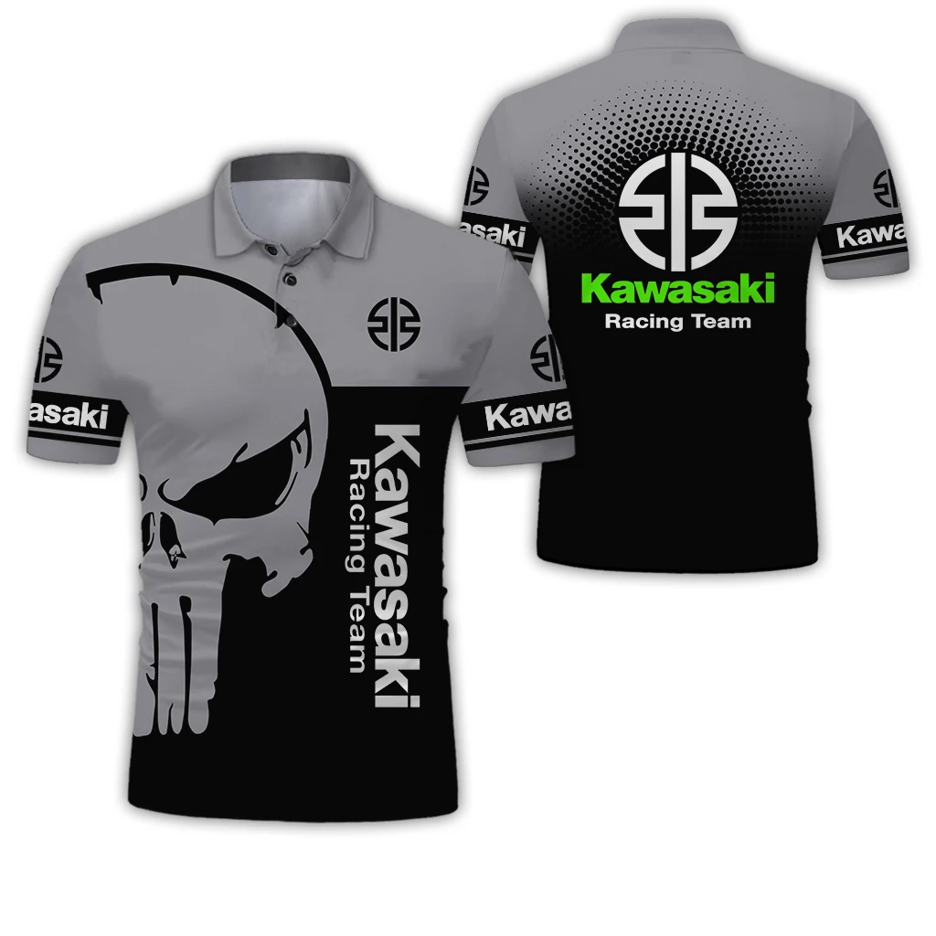

Kawasaki Motorcycle 2024 Summer Men's 3D Printed Polo Shirt Men Street Casual Sports Fashion Button Unisex Polo Top