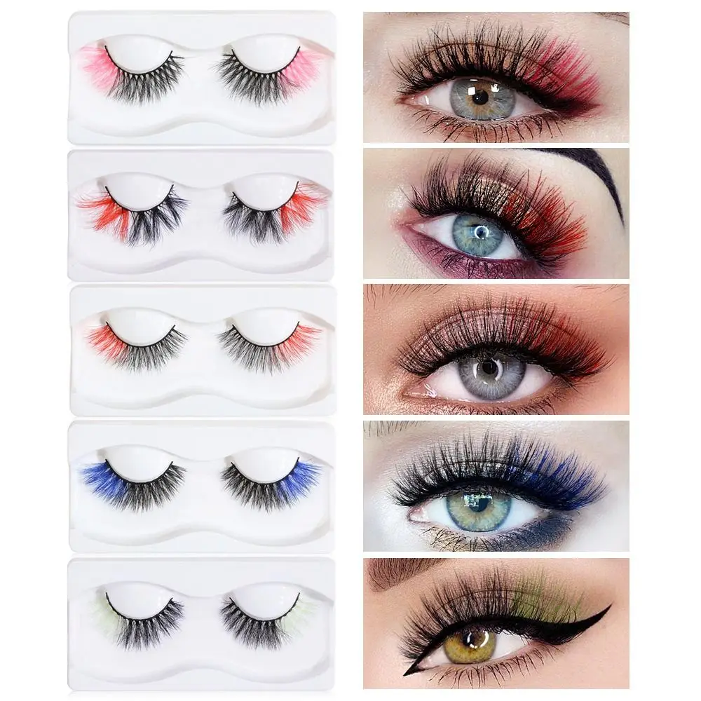 Falsche Wimpern gefälschte Wimpern volle Streifen Wimpern Make-up-Tool 3d bunte Wimpern Nerz Wimpern farbige Wimpern Wimpern Verlängerung