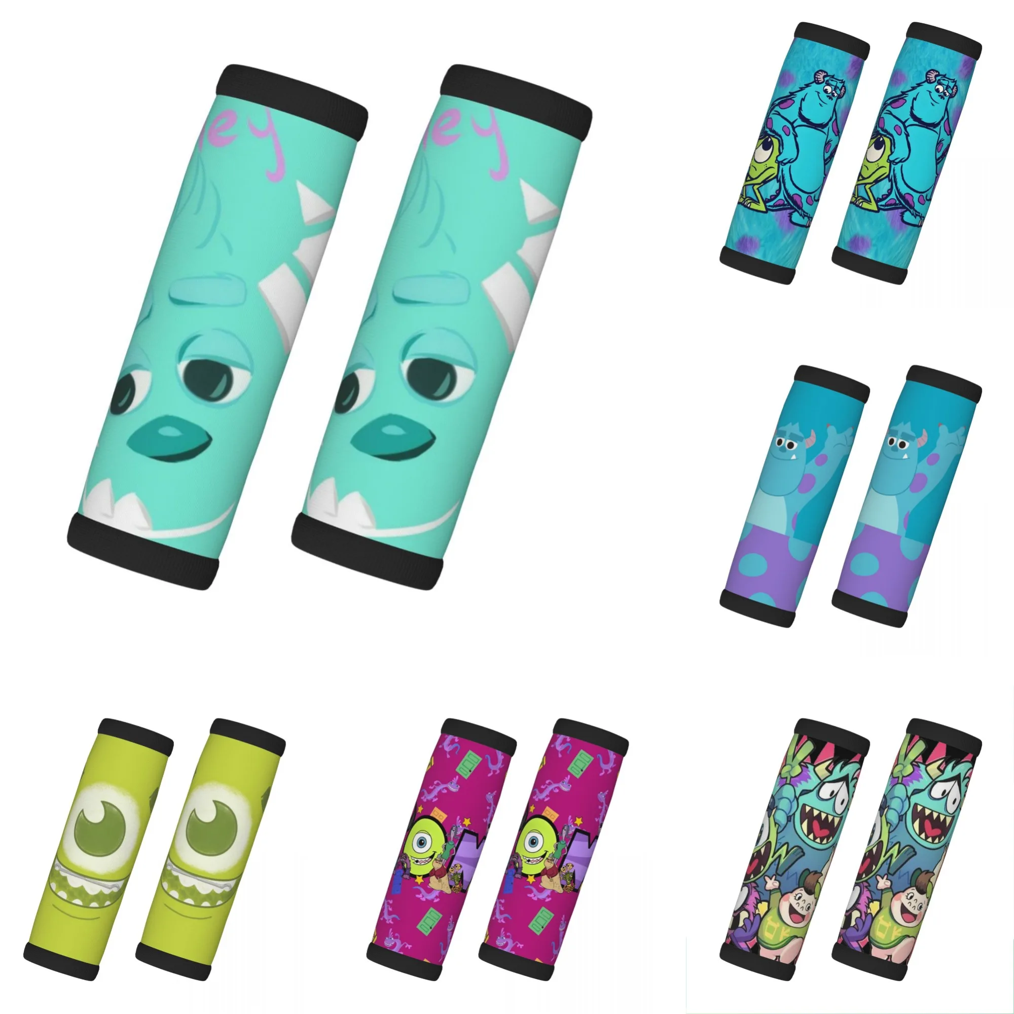 

Custom Monsters University Luggage Handles Wrap Grips 2 Pcs Handle Grip For Travel Bag Luggage Suitcase Airplane Soft