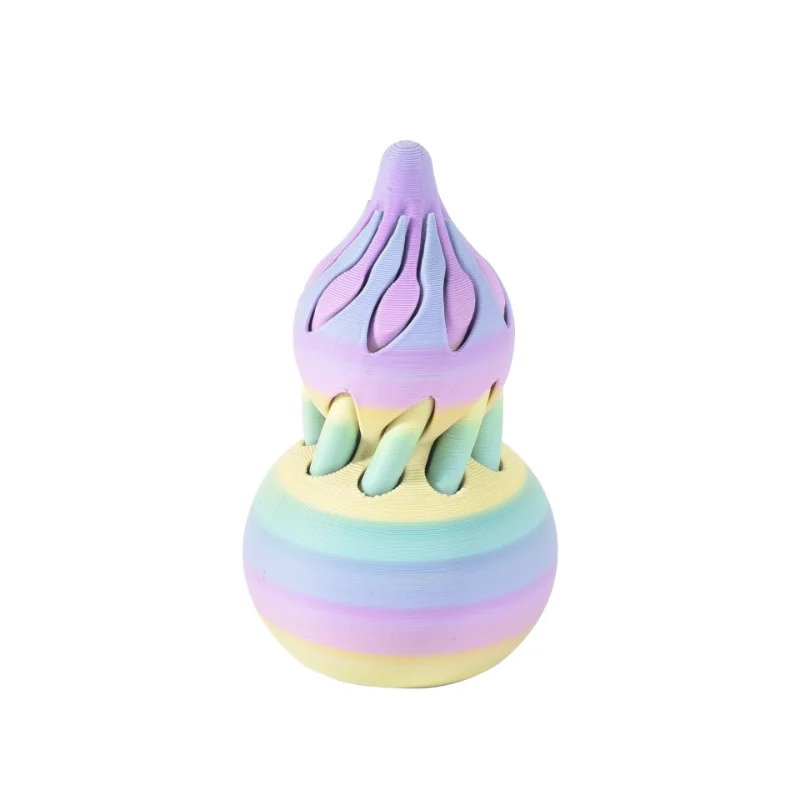 Lucky Gourd 3D Printed Spiral Toys Stress Relief Impossible Pyramid Passthrough Sculpture Passthrough Pyramid Toy Home Decor