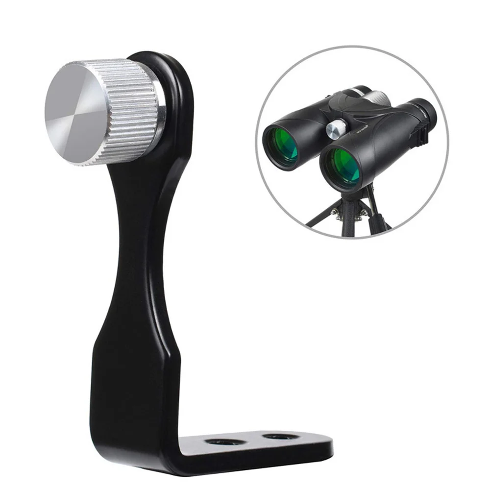 

Full Metal Binocular Tripod Adapter 1/4 Inch Thread Telescope Mount Bracket For Steady Viewing L Connector Black