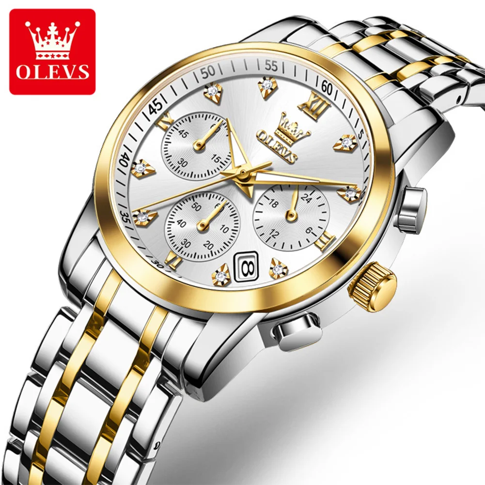 

OLEVS 2858 Woman Watch Best Seller Classic Chronograph Auto Date Waterproof Luminous Hand Clock Original Quartz Watch for Women