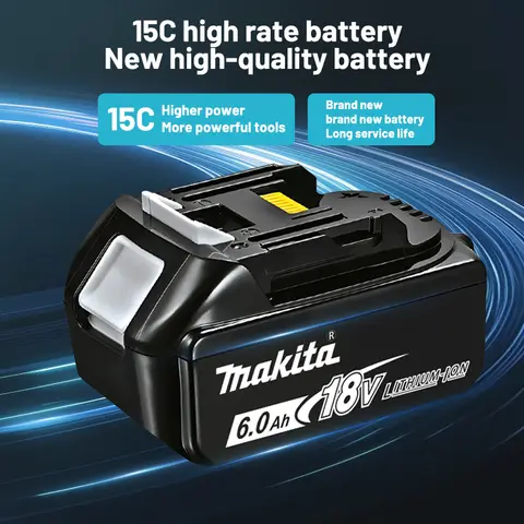 Makita 18V battery for Makita tool operation 18650 rechargeable battery Makita 18V tool battery replaceable BL1860B+charger