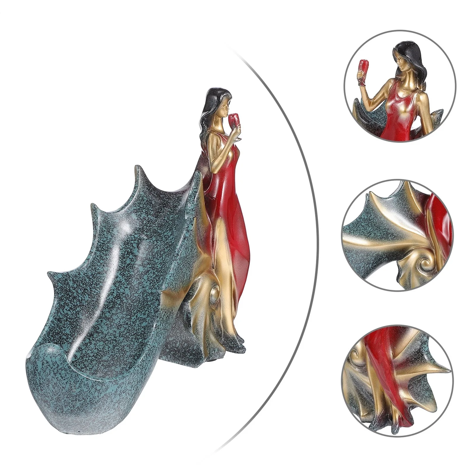 Display Stand Wine Rack Decoration Rustic Holder Countertop Resin Decorative Bottle Shelf - Image 3