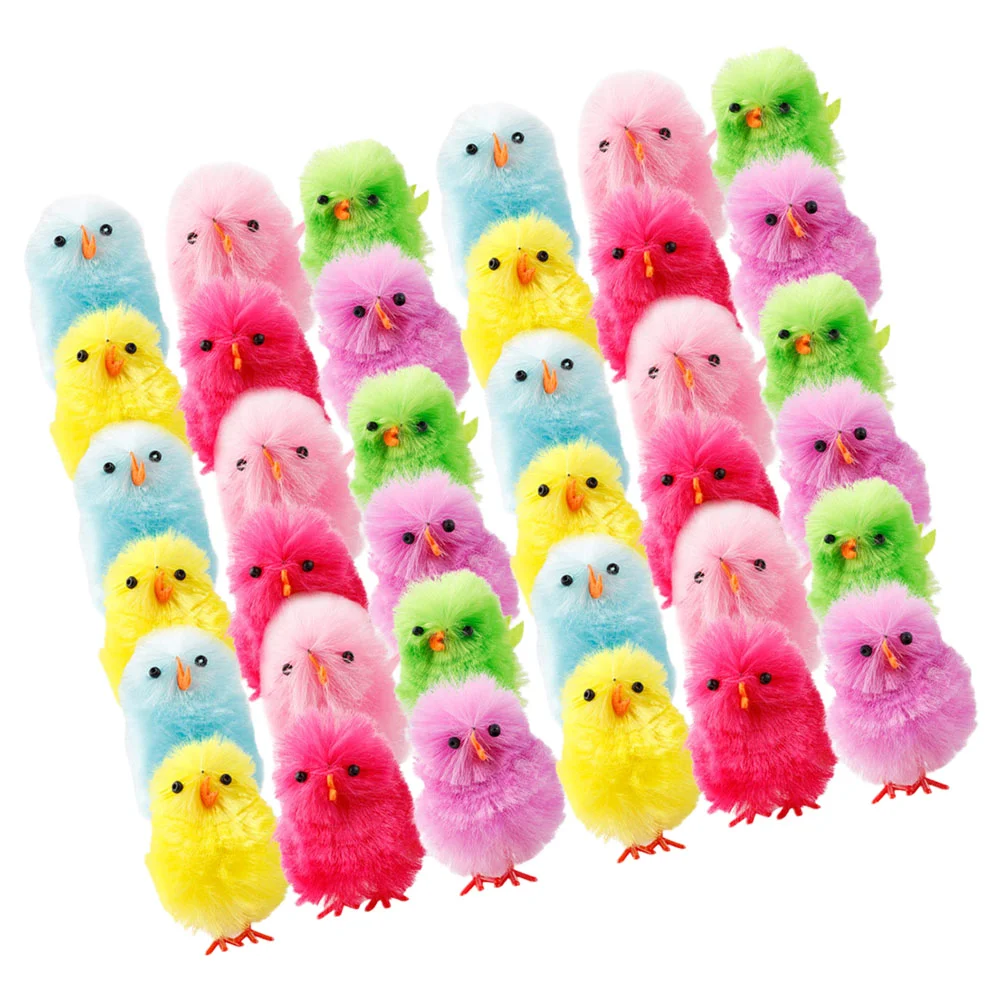 

36 Pcs Chick Decoration Easter Centerpieces Party Decorative Chicken Miniature Decorations Adornment Plush Fabric Toys