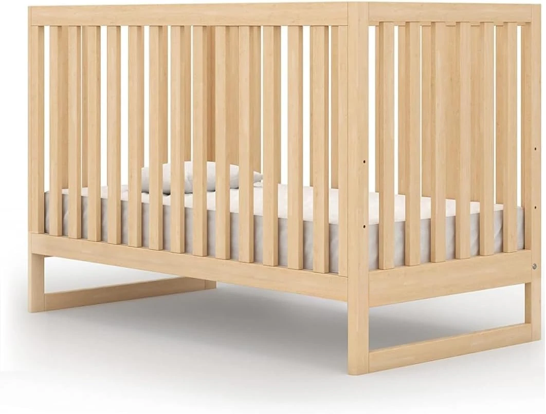 Convertible Crib - Newborn Essentials Baby Bed Fits Standard Crib Mattress - Adjustable Bed Base - Natural