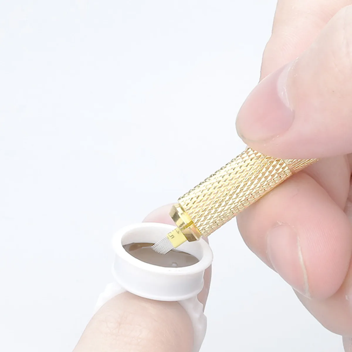 500Pcs Eyelash Makeup Rings Clear Disposable Ink Holders Tattoo Pigment Containers for Semi and Lash Extension