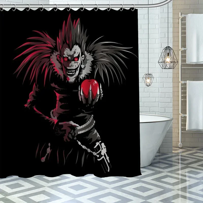 Anime Printed Shower Curtain Death Note Waterproof Polyester Fabric Shower Curtain With Hook cortina de la ducha