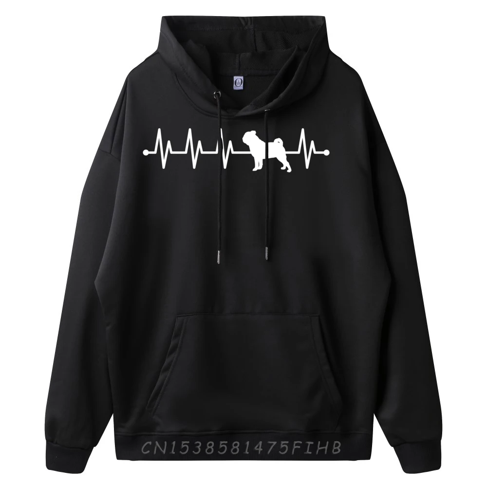 Pug Heartbeat Ecg Pulse Carlin Carlino For Dog Owners Pullover Hoodies For Men Clothes Cinco De Mayo