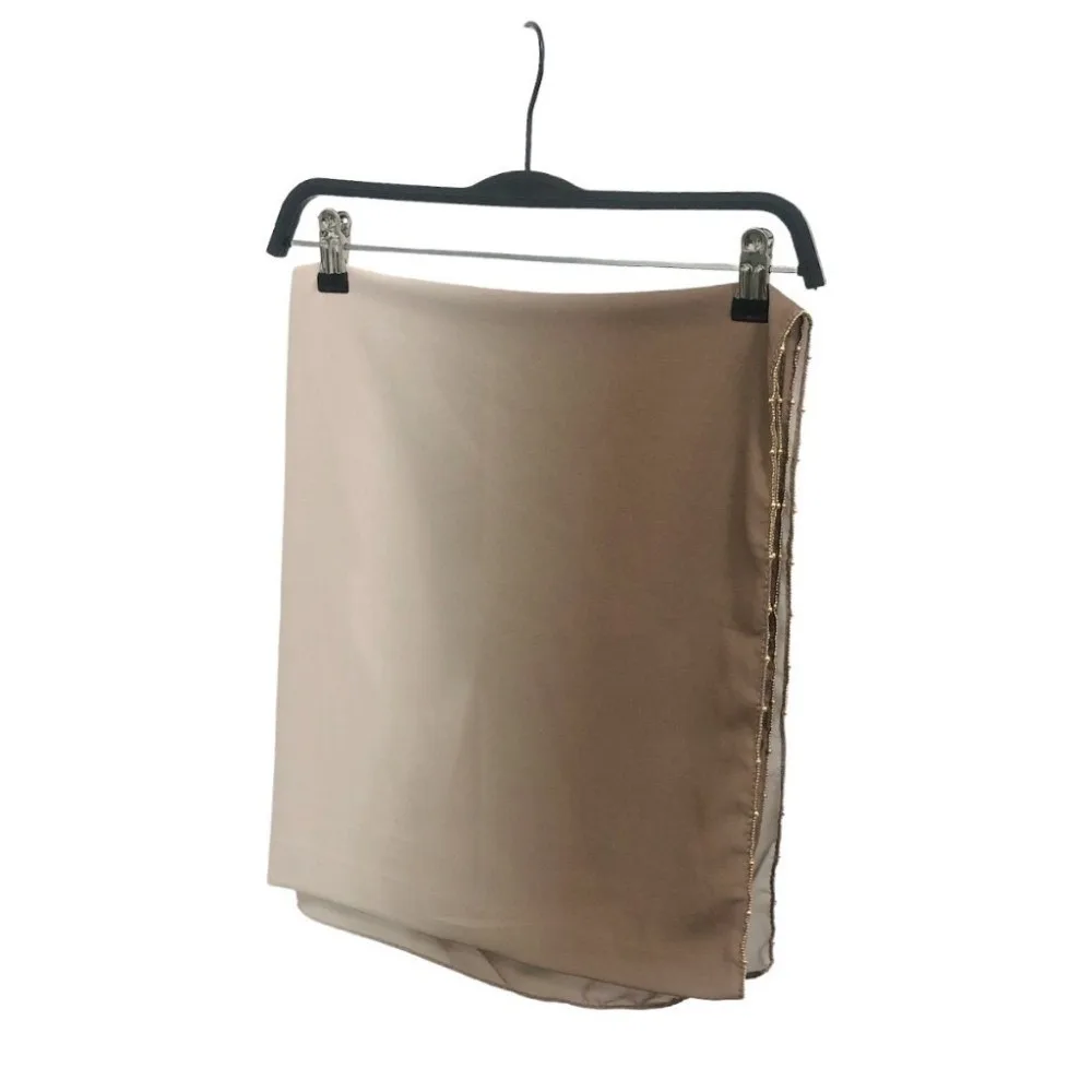 

Элегантный градиентный двойной цветной шарф в этническом стиле, цепочка с бусинами, длинный исламский тюрбан, бандана, золотые бусины, шаль, женская