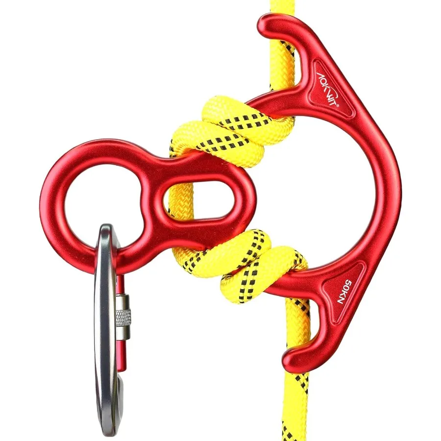 50KN Rescue Figure 8 Descender مع تصميم BentEar كبير للتثبيت عالي الأداء والراب في تسلق الصخور والتركيب #2