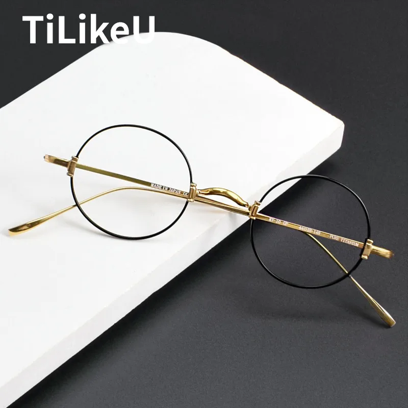 Small Size Round Pure Titanium Eyeglasses Frame KV-10 Vintage Small Face Ultra-light Men Women Optical Blue Light Blocking Frame