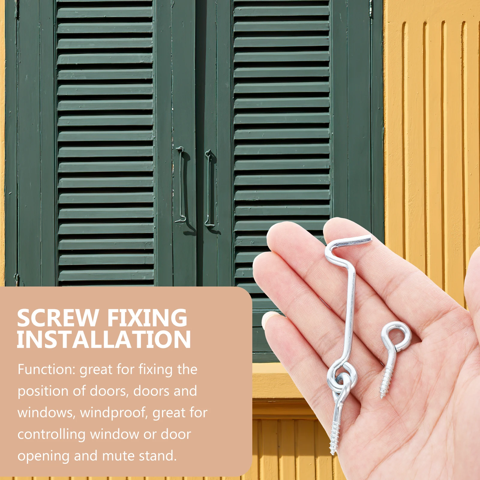 10 مجموعات خطاف الباب قسط الكربون الصلب المجلفن سطح قوي لأبواب النوافذ يندبروف المنزل مكتب مزرعة استخدام مزلاج الحظيرة #1