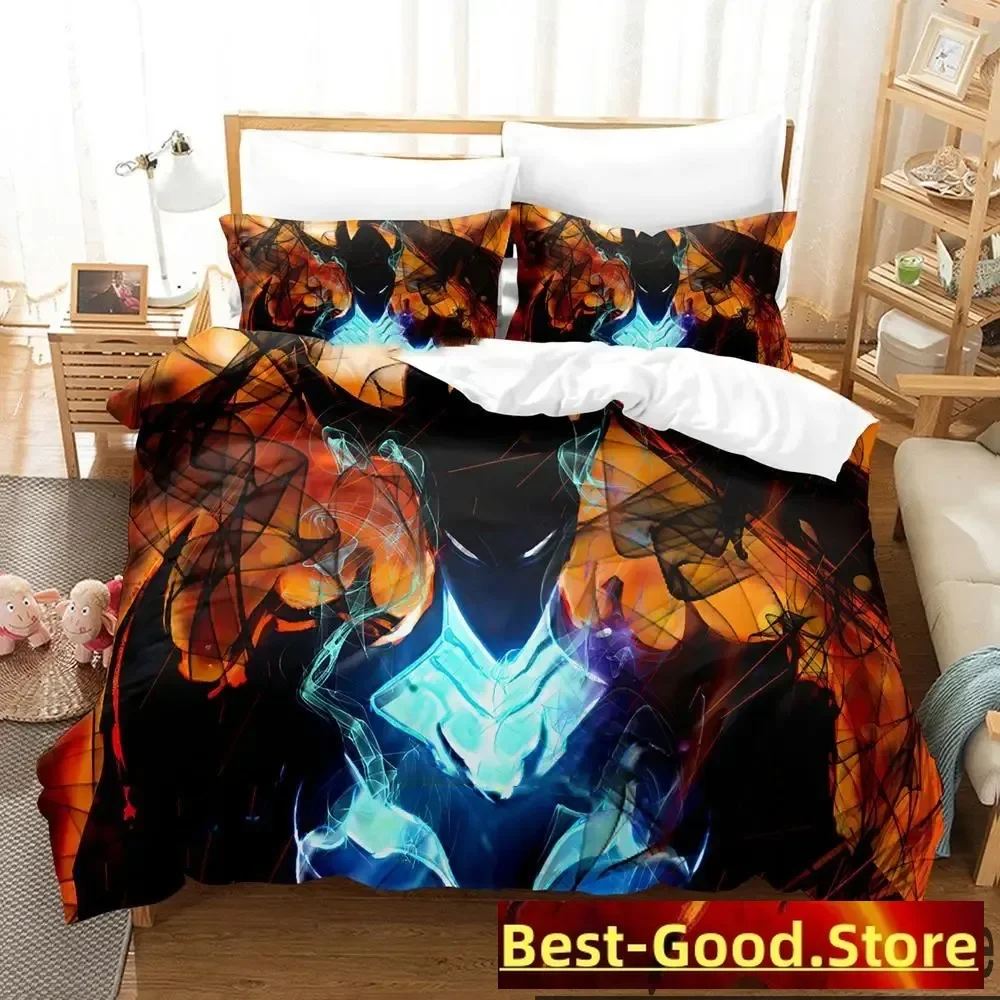 3D Print Fashion Anime Solo Leveling Bedding Set Boys Girls Twin Queen King Size Duvet Cover Pillowcase Bed boys Adult Bedroom