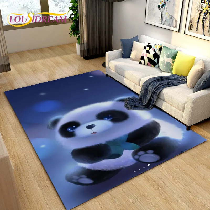 3D Cartoon Cute Panda Area Rug,Carpet Rug for Living Room Children\'s Room Decoration,Kid Play Crawl Soft Non-slip Floor Mat Gift