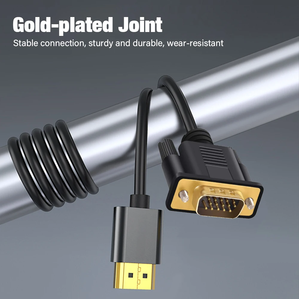 1080P HDTV Male to VGA Male Converter HDMI Input To VGA Output Cable for PC Laptop Monitor Projector PS4 PS5 Xbox Switch TV Box image 5