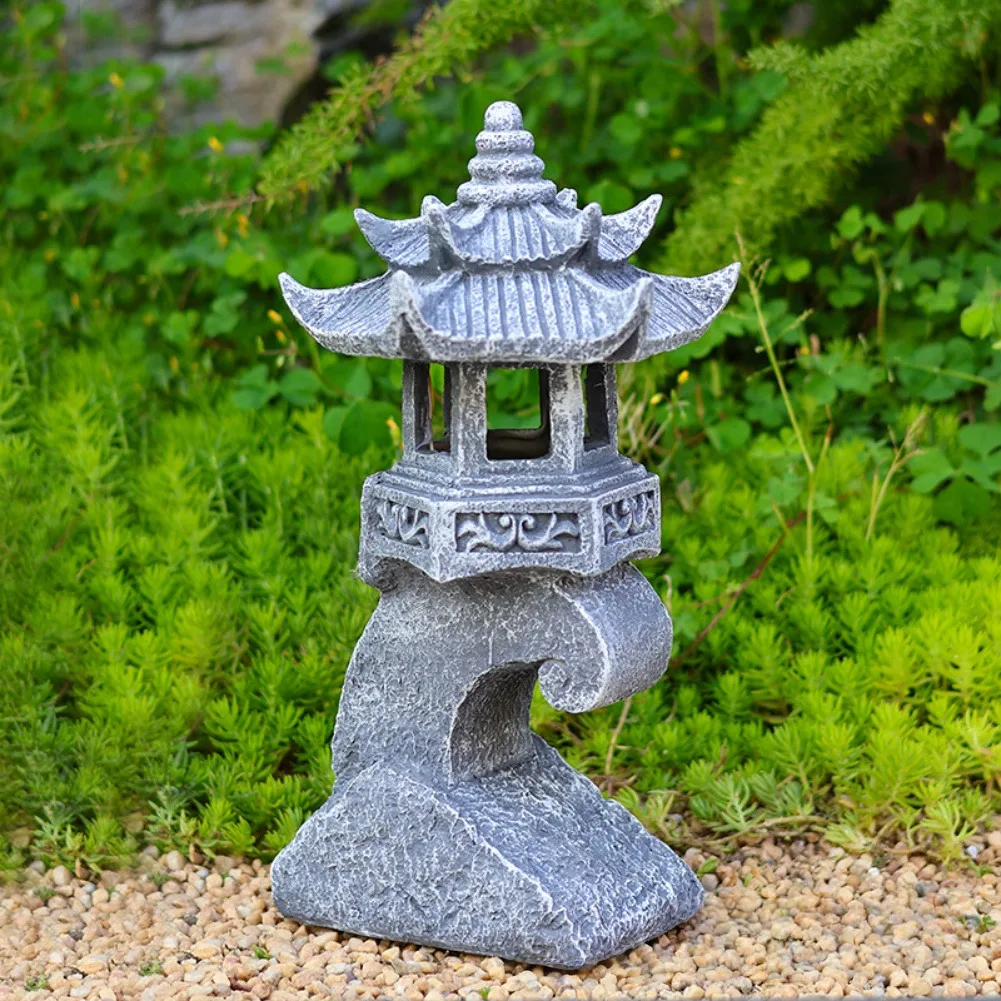

1pc Solar Pagoda Lanterns Style Pathway Light Solar Rechargeable LED Lamp For Garden Automatic Light Control Lighting Tools
